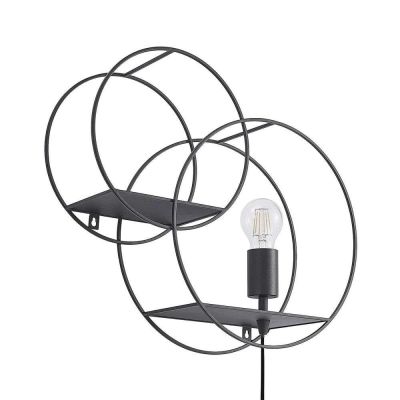 Lucande - Andrik 2 Round Seinävalaisin Black | Alk. 51,00 €