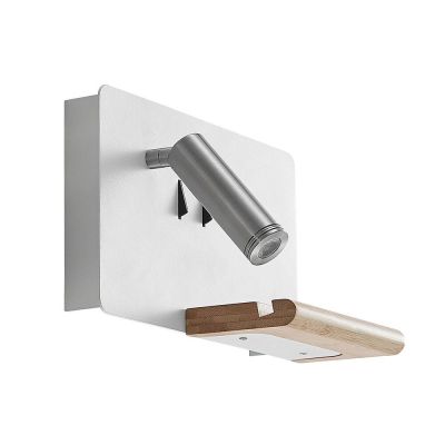 Lucande - Kimo LED Square Shelve Seinävalaisin USB White/Nickel | Alk. 127,00 €