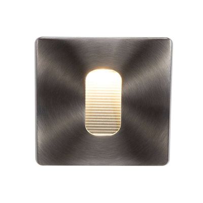 Lucande - Telke LED Square Ulko Upotettu Seinävalaisin Steel | Alk. 56,00 €