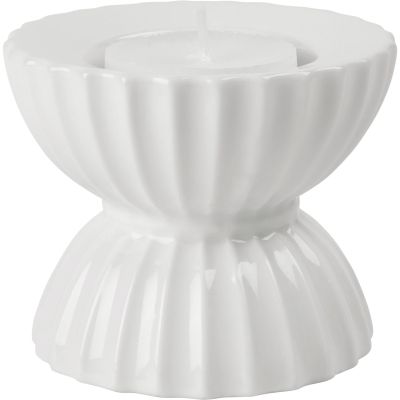Lyngby Porcelæn Tura lämpökynttilänjalka 8 cm, valkoinen | Alk. 28,00 €