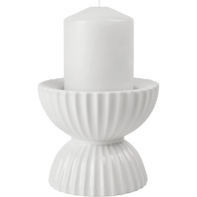 Lyngby Porcelæn Tura pöytäkynttilänjalka 11,5 cm, valkoinen | Alk. 39,00 €