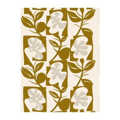 Marimekko Naatit puuvillaskangas cotton-olive-grey