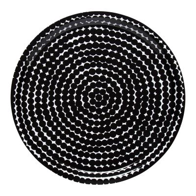 Marimekko Räsymatto tarjotin, Ø 31 cm Musta-valkoinen | Alk. 31,00 €