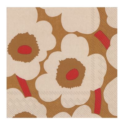 Marimekko Servetti Unikko 33x33cm 20 kpl Beige/Punainen