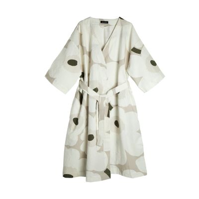 Marimekko Unikko aamutakki Beige-white-green, L/XL