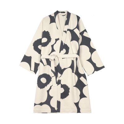 Marimekko Unikko kylpytakki Charcoal-off white, M