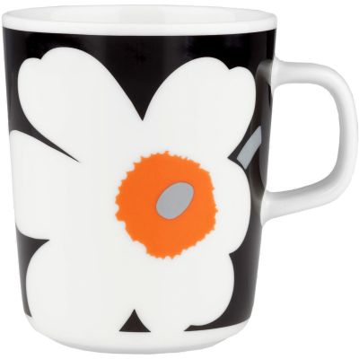 Marimekko Unikko muki 2,5 dl, musta/oranssi | Alk. 14,95 €