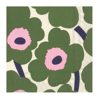 Marimekko Unikko servietti 33x33 cm 20-pakkaus Tummanvihreä