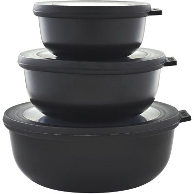 Mepal Cirqula-kulhosetti, matala, 3 kpl, kannellinen - Musta | Alk. 35,00 €