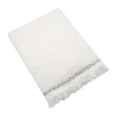 Meraki Meraki pyyheliina valkoinen harmailla viivoilla 100x180 cm | Alk. 38,30 €
