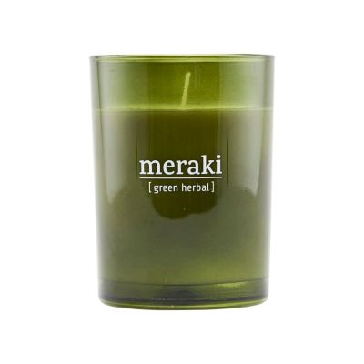 Meraki Meraki tuoksukynttilä vihreä lasi, 35 tuntia Green herbal | Alk. 12,60 €