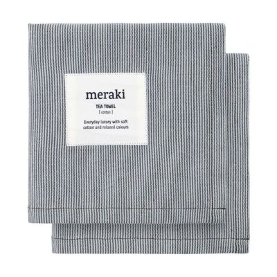 Meraki Verum keittiöpyyhe 55 x 75 cm 2-pakkaus Vaaleanharmaa-armeijanvihreä | Alk. 26,00 €