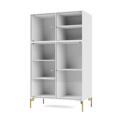 Montana Ripple III vitriinikaappi 69,6x117,6x38 cm NewWhite-jalat brass | Alk. 2 155,50 €