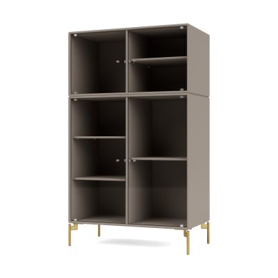 Montana Ripple III vitriinikaappi 69,6x117,6x38 cm Truffle-jalat brass | Alk. 2 155,50 €
