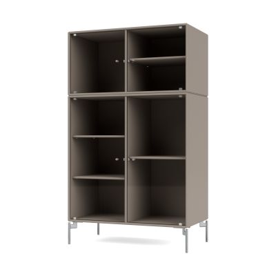Montana Ripple III vitriinikaappi 69,6x117,6x38 cm Truffle-jalat chrome | Alk. 2 155,50 €