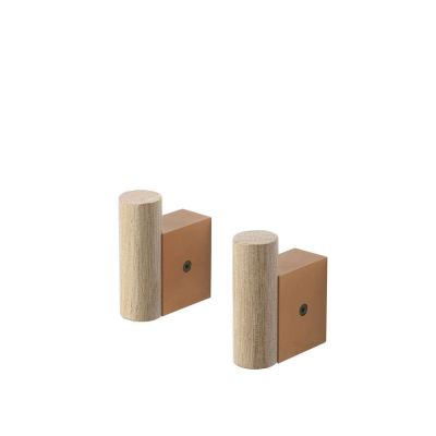 Muuto - Attach Coat Hook Set of 2 Oak/Burnt Orange | Alk. 49,00 €