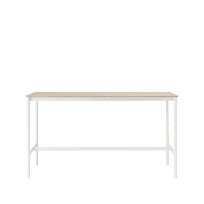 Muuto Base High -baaripöytä Oak, valkoinen runko, vanerireuna, l 85 p 190 k 105