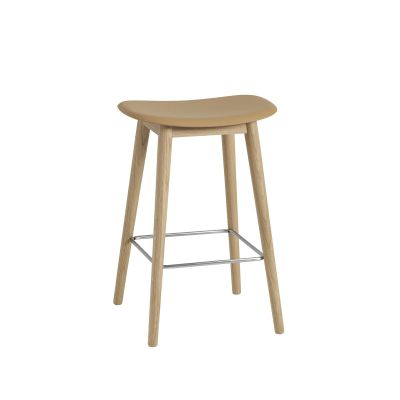 Muuto Fiber counter stool 65 cm Ochre, tammijalat | Alk. 429,00 €