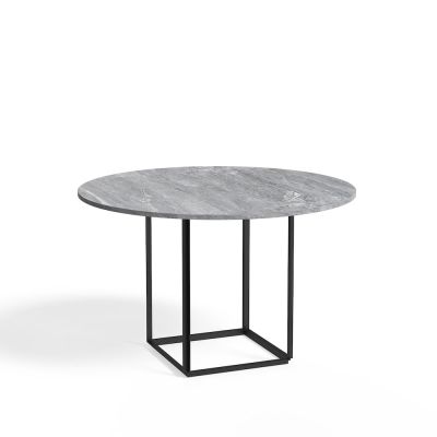 New Works Florence ruokapöytä pyöreä Grey ruivina marble, ø 120 cm, musta runko | Alk. 2 199,00 €