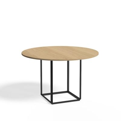 New Works Florence ruokapöytä pyöreä Natural oak, ø 120 cm, musta runko | Alk. 1 766,00 €
