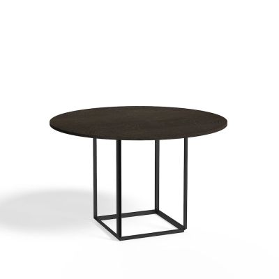 New Works Florence ruokapöytä pyöreä Smoked oak, ø 120 cm, musta runko | Alk. 1 642,00 €