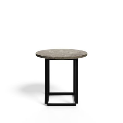 New Works Florence sivupöytä Gris du marais marble, ø 50 cm, musta runko | Alk. 515,00 €