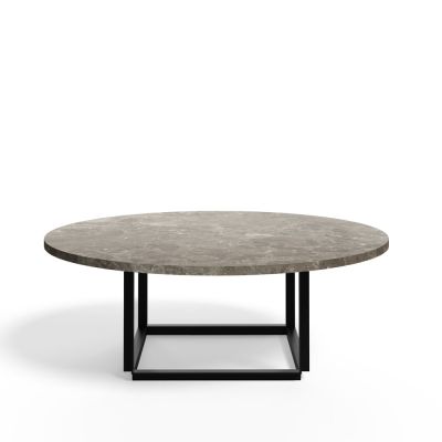 New Works Florence sohvapöytä Gris du marais marble, ø 90 cm, musta runko | Alk. 970,00 €