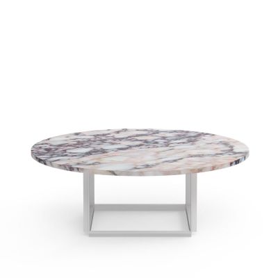 New Works Florence sohvapöytä White viola marble, ø 90 cm, valkoinen runko | Alk. 970,00 €