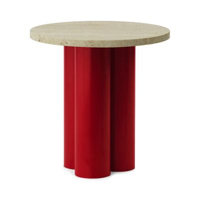 Normann Copenhagen Dit sivupöytä Ø40 cm Travertine Light-bright red | Alk. 390,00 €