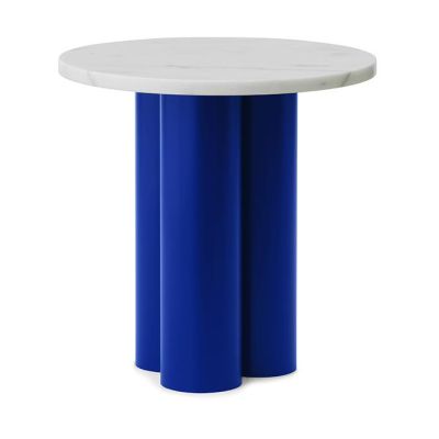 Normann Copenhagen Dit sivupöytä Ø40 cm White Carrara-bright blue | Alk. 390,00 €