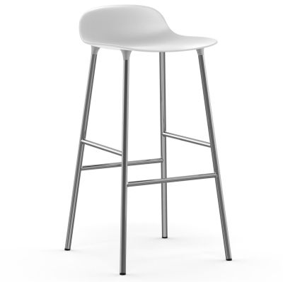 Normann Copenhagen Form baarituoli kromatut jalat 75 cm Valkoinen | Alk. 290,00 €