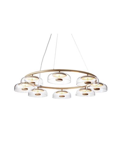 Nuura - Blossi 8 Kattokruunu Nordic Gold/Clear | Alk. 4 600,00 €