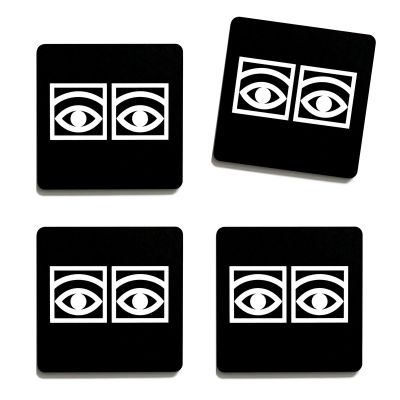 Olle Eksell Ögon lasinalusta 4-pack Musta | Alk. 24,00 €