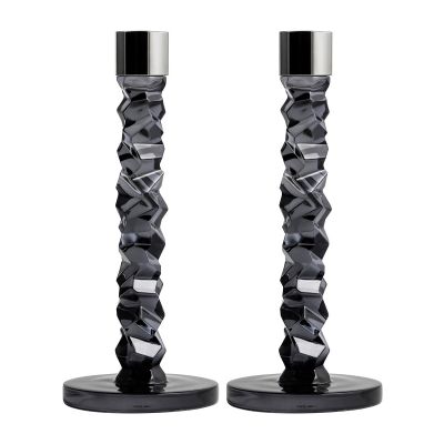 Orrefors Carat kynttilänjalka 2-pakkaus antrasiitti 24,2 cm | Alk. 145,00 €