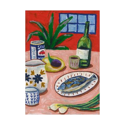 Paper Collective Composition with Fish -juliste 30 x 40 cm