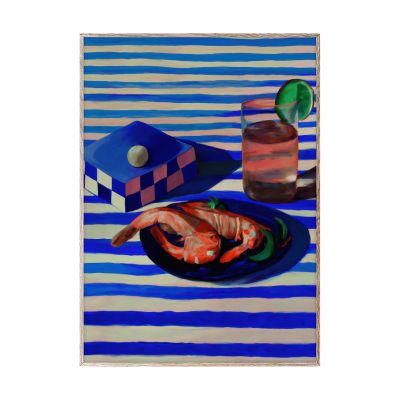 Paper Collective Shrimp & Stripes -juliste 50 x 70 cm