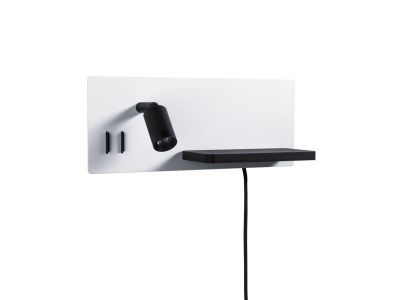 Paulmann - Serra LED Seinävalaisin USB C Dim. Left Side Matt White/Matt Black Paulmann | Alk. 125,49 €