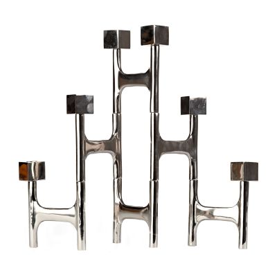 POLSPOTTEN Square Folding -kynttilänjalka 55 x 40 cm Hopea | Alk. 126,00 €