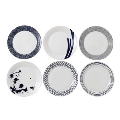 Royal Doulton Pacific lautanen sininen, 6 osaa 28 cm