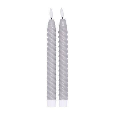 Scandi Essentials Twisted LED-kynttilä 25 cm 2-pakkaus Harmaa | Alk. 18,00 €