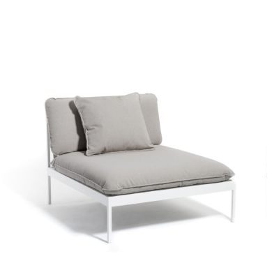 Skargaarden Bönan moduulisohva Sunbrella Sling vaaleanharmaa, 1-istuttava, vaaleanharmaa alumiinirunko | Alk. 2 030,09 €