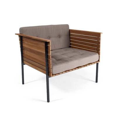 Skargaarden Häringe lounge-nojatuoli Sunbrella Natté Nature Grey-tiikki-musta | Alk. 1 890,09 €