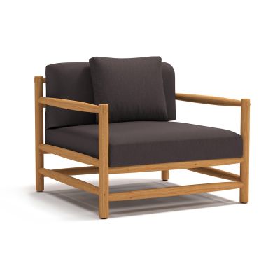 Skargaarden Saltholm lounge-nojatuoli tiikki-harmaanruskea pehmuste | Alk. 2 152,00 €