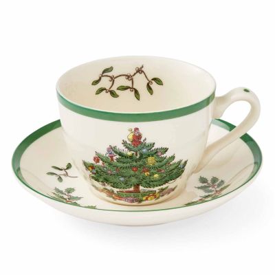 Spode Christmas Tree teekuppi aluslautasella | Alk. 32,00 €