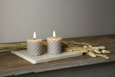 Star Trading Flamme Swirl LED-kynttilä 2 kpl 7,5 cm harmaa | Alk. 8,50 €