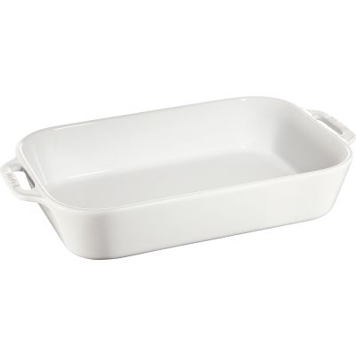 Staub Suorakulmainen uuninkestävä vuoka 34 x 24 cm, valkoinen | Alk. 43,00 €
