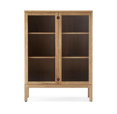 Stolab Prio kaappi korkea tammi luonnollinen öljy, lasiovi | Alk. 2 917,00 €