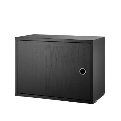 String String-hylly kaappi ovella laatikko musta petsi, 58x30 cm | Alk. 432,00 €