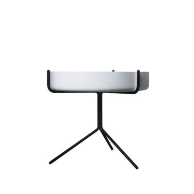 Swedese Drum pöytä Valkoiseksi-kuultolakattu-k. 36 cm-musta runko | Alk. 570,09 €
