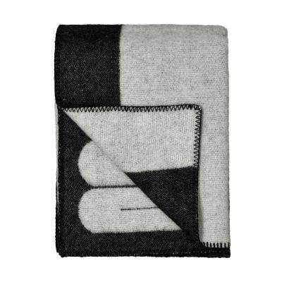 Swedese Duality huopa 130x180 cm Musta-vaaleanharmaa